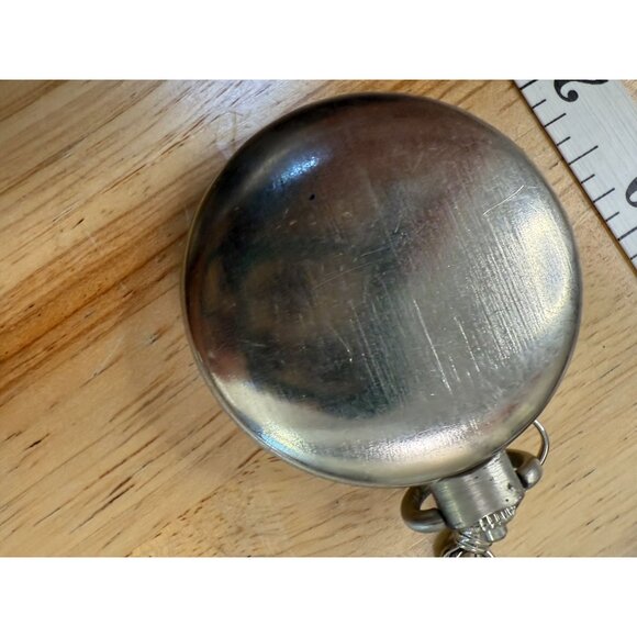 Vintage Silver-Tone Quartz Pocket Watch With Chain & Clip NOT TESTED - Picture 8 of 12